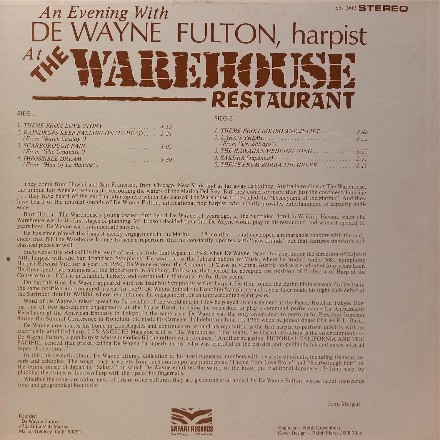 DE WAYNE FULTON – AT THE WAREHOUSE RESTAURANT ARKA