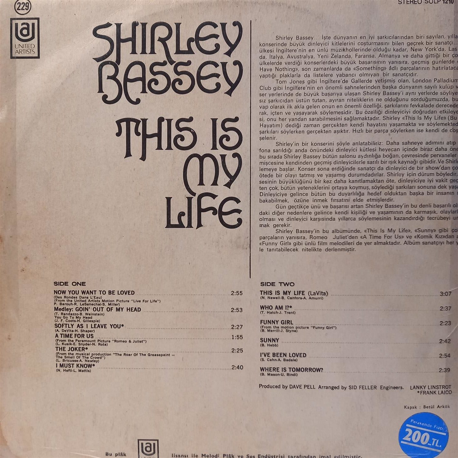 SHIRLEY BASSEY – THIS IS MY LIFE ARKA