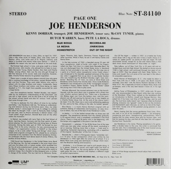 JOE HENDERSON – PAGE ONE ARKA