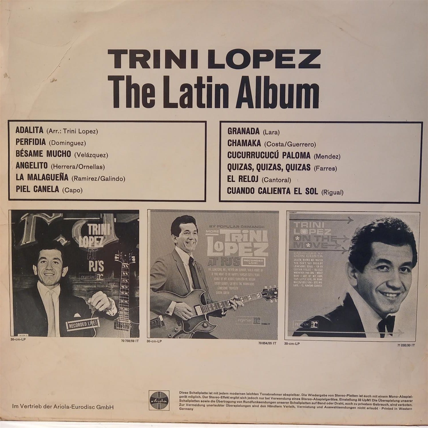 TRINI LOPEZ – THE LATIN ALBUM ARKA