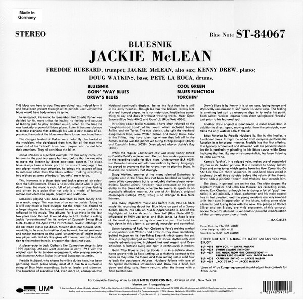 JACKIE MCLEAN – BLUESNIK ARKA