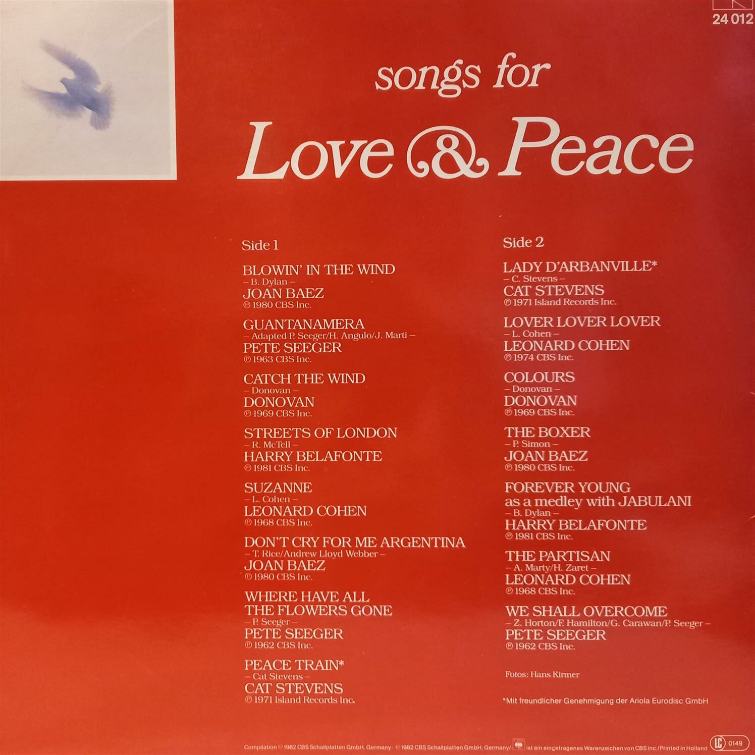 ÇEŞİTLİ SANATÇILAR – SONGS FOR LOVE & PEACE ARKA