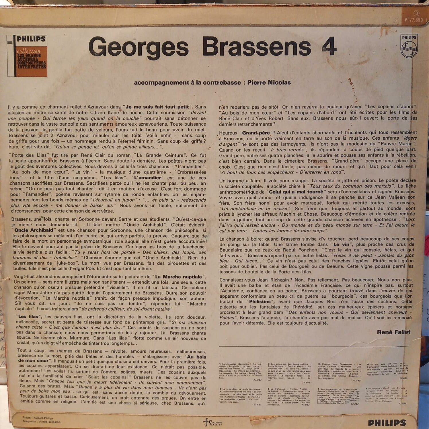 GEORGES BRASSENS – GEORGES BRASSENS IV ARKA